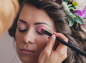 Patient receiving makeup